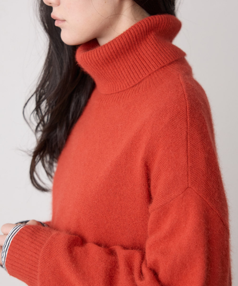 Recommend / high neck & crew neck raccoon knit